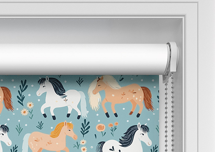 Pony Pals, Turquoise - Twist&Fit Roller Blind - Image 10